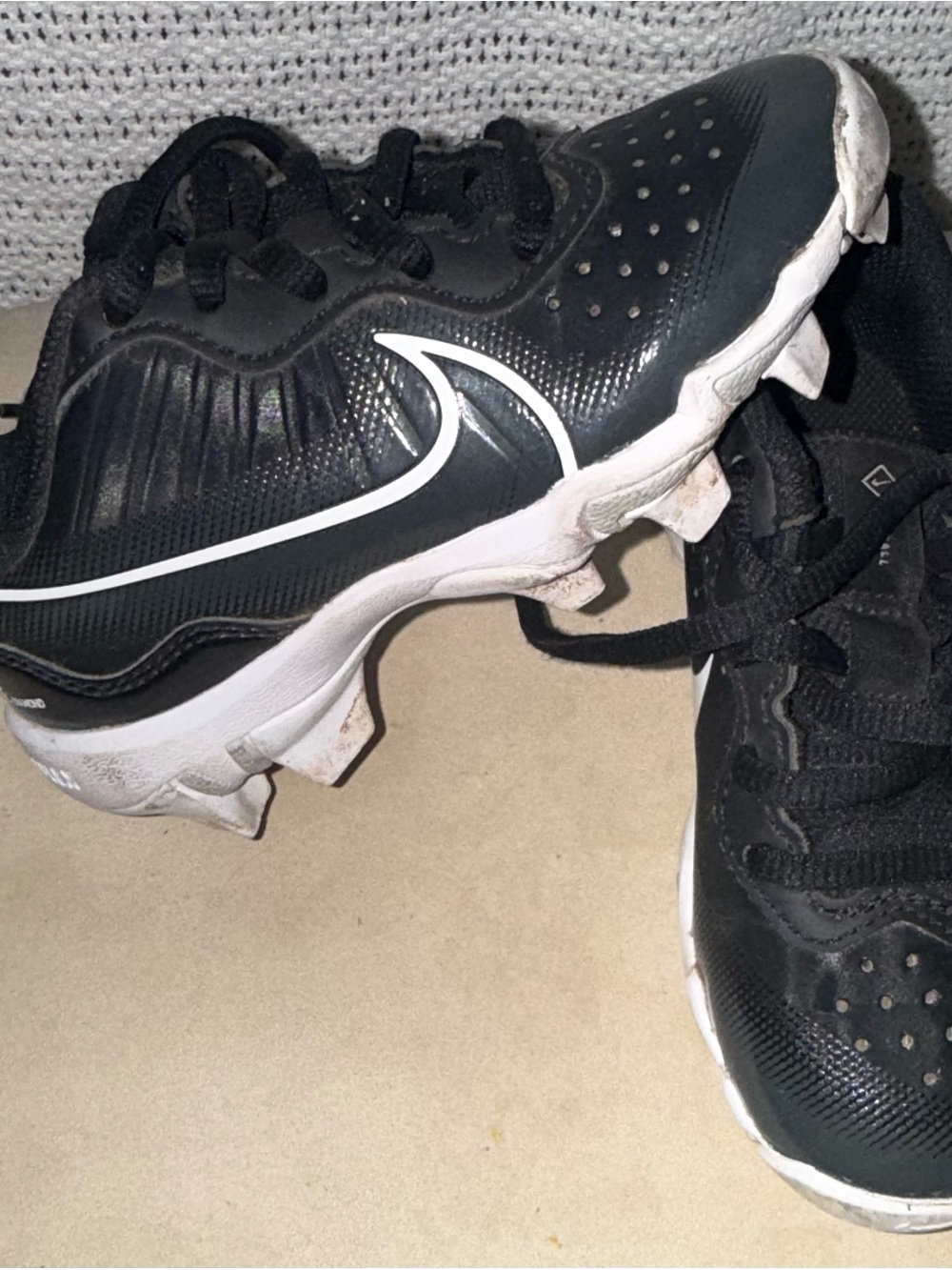 Nike Kids Black and White Cleats
